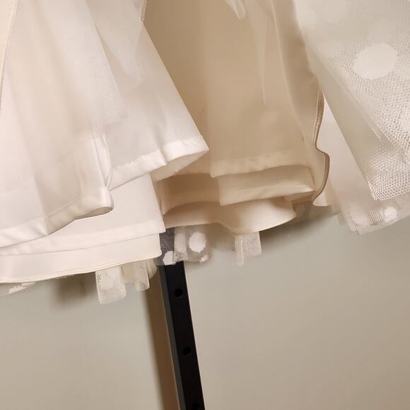 JOAN CALABRESE for Mon Cheri White Polka Dot Dress, Size 5 - Picture 8 of 11